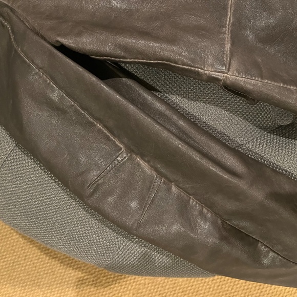 INC Leather Like, lined Brown Jacket Size Medium - Picture 3 of 7